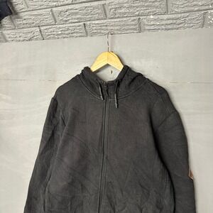 The North Face Mens Black Textured Full Zip Hoodie Jacket Large L/G